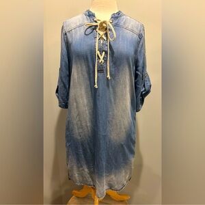 Anthropologie Cloth & Stone chambray dress size Large NWT